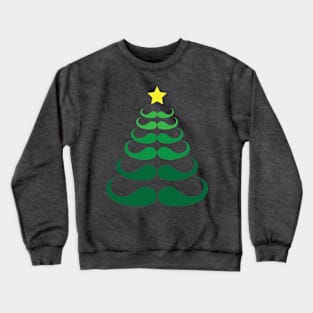 Mustache Christmas Tree Crewneck Sweatshirt